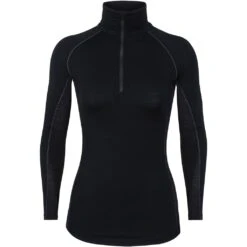 Icebreaker 200 Zone Long Sleeve Half Zip Femme Noir