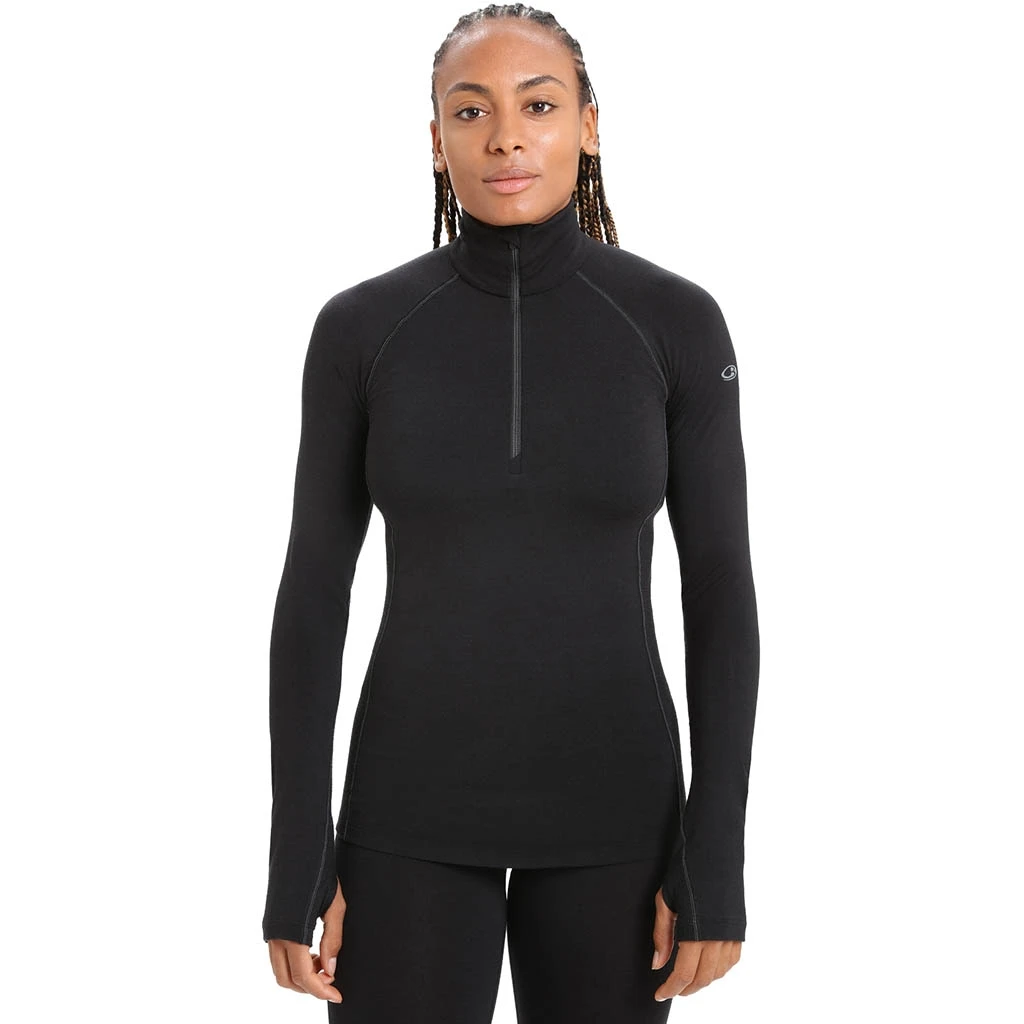 Icebreaker 200 Zone Long Sleeve Half Zip Femme Noir – Image 2