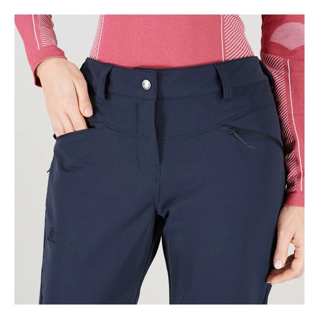 Salomon Wayfarer Straight Warm Pant Femme Bleu Marine – Image 5
