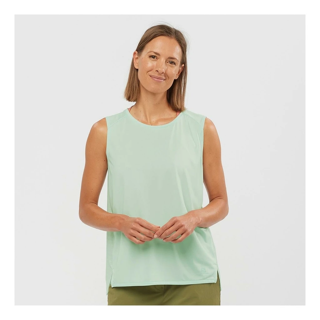 Salomon Outline Summer Tank Femme Vert D'eau – Image 2
