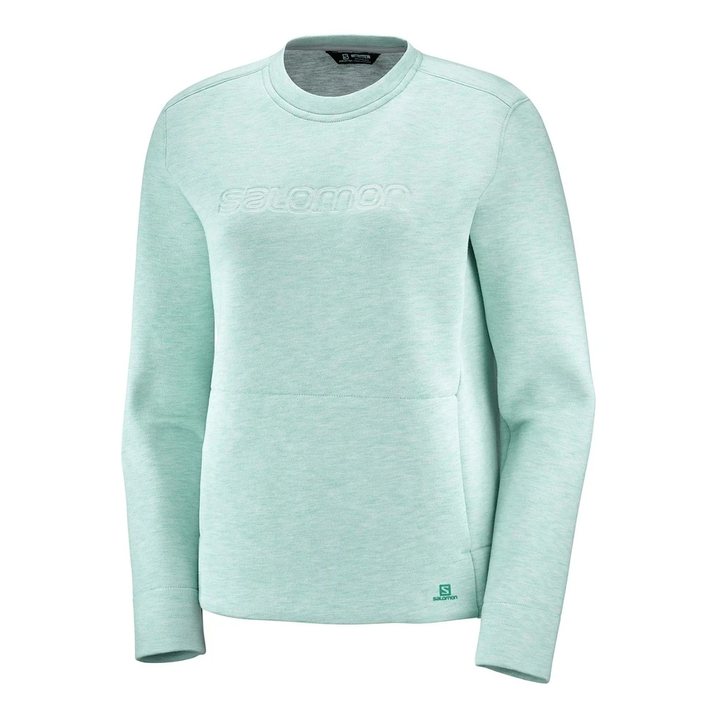 Salomon Sight Crew Neck Pull Femme Vert D'eau