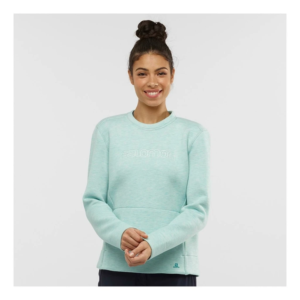 Salomon Sight Crew Neck Pull Femme Vert D'eau – Image 3