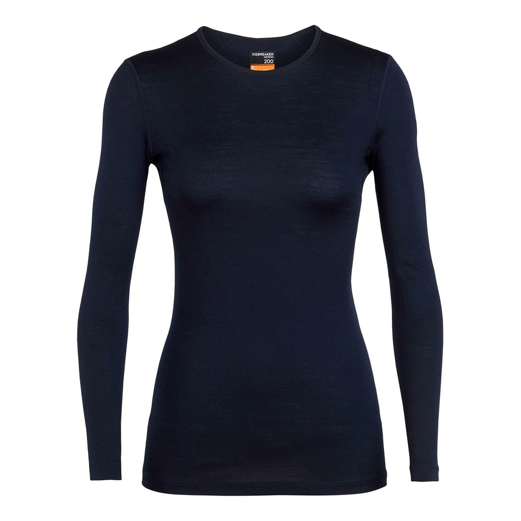Icebreaker 200 Oasis Long Sleeve Crewe Femme Bleu Foncé