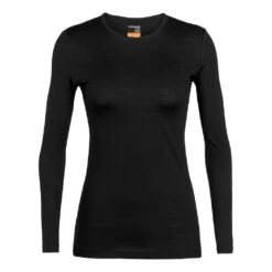 Icebreaker 200 Oasis Long Sleeve Crewe Femme Noir