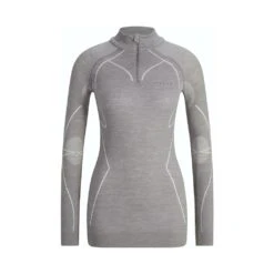 Falke Wool-Tech Zip Shirt Femme Gris Clair