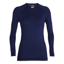 Icebreaker 200 Zone Seamless Long Sleeve Crewe Femme Bleu Foncé