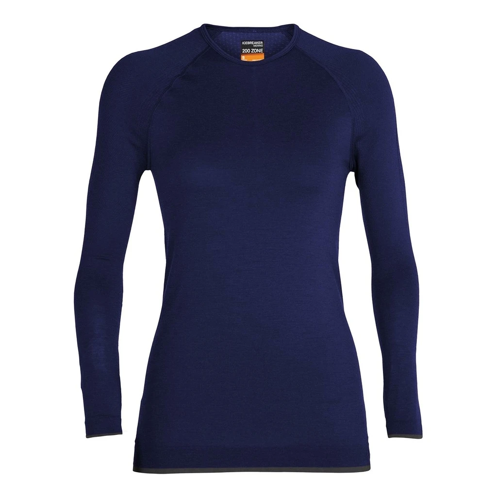 Icebreaker 200 Zone Seamless Long Sleeve Crewe Femme Bleu Foncé