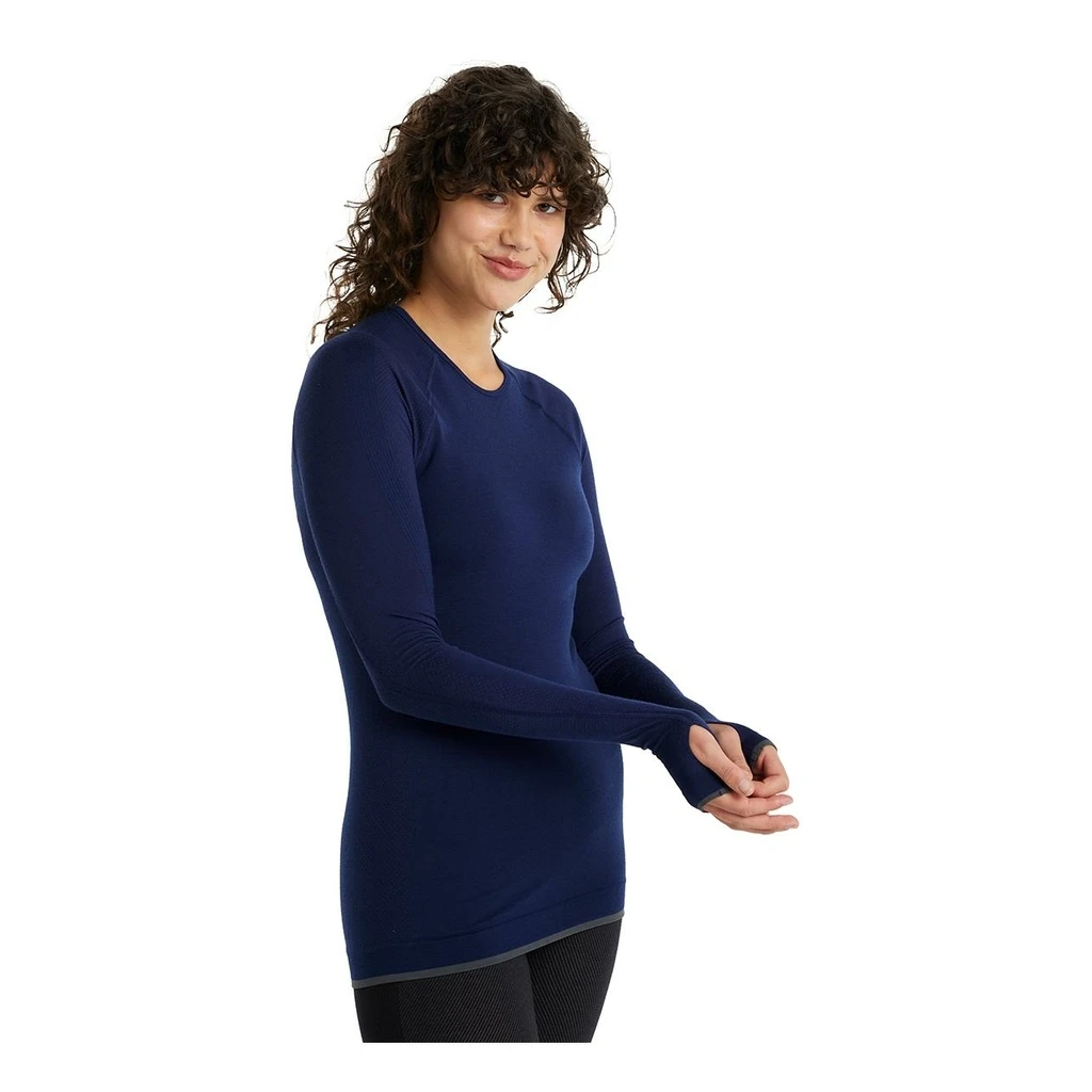 Icebreaker 200 Zone Seamless Long Sleeve Crewe Femme Bleu Foncé – Image 2