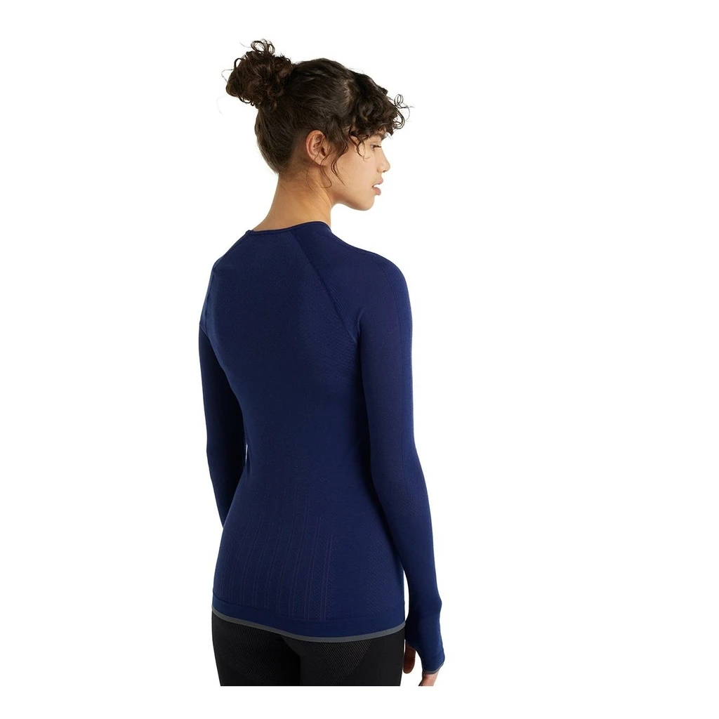 Icebreaker 200 Zone Seamless Long Sleeve Crewe Femme Bleu Foncé – Image 6