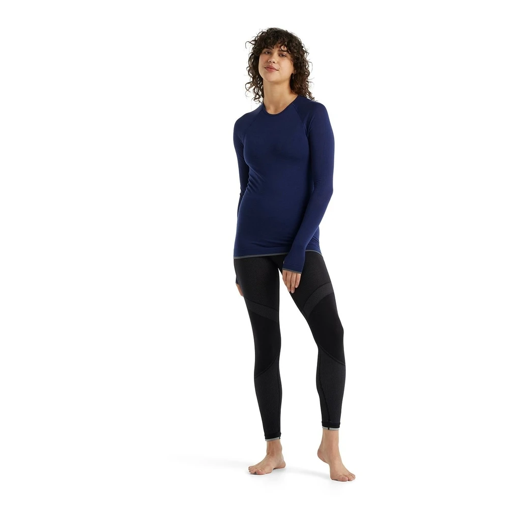 Icebreaker 200 Zone Seamless Long Sleeve Crewe Femme Bleu Foncé – Image 16