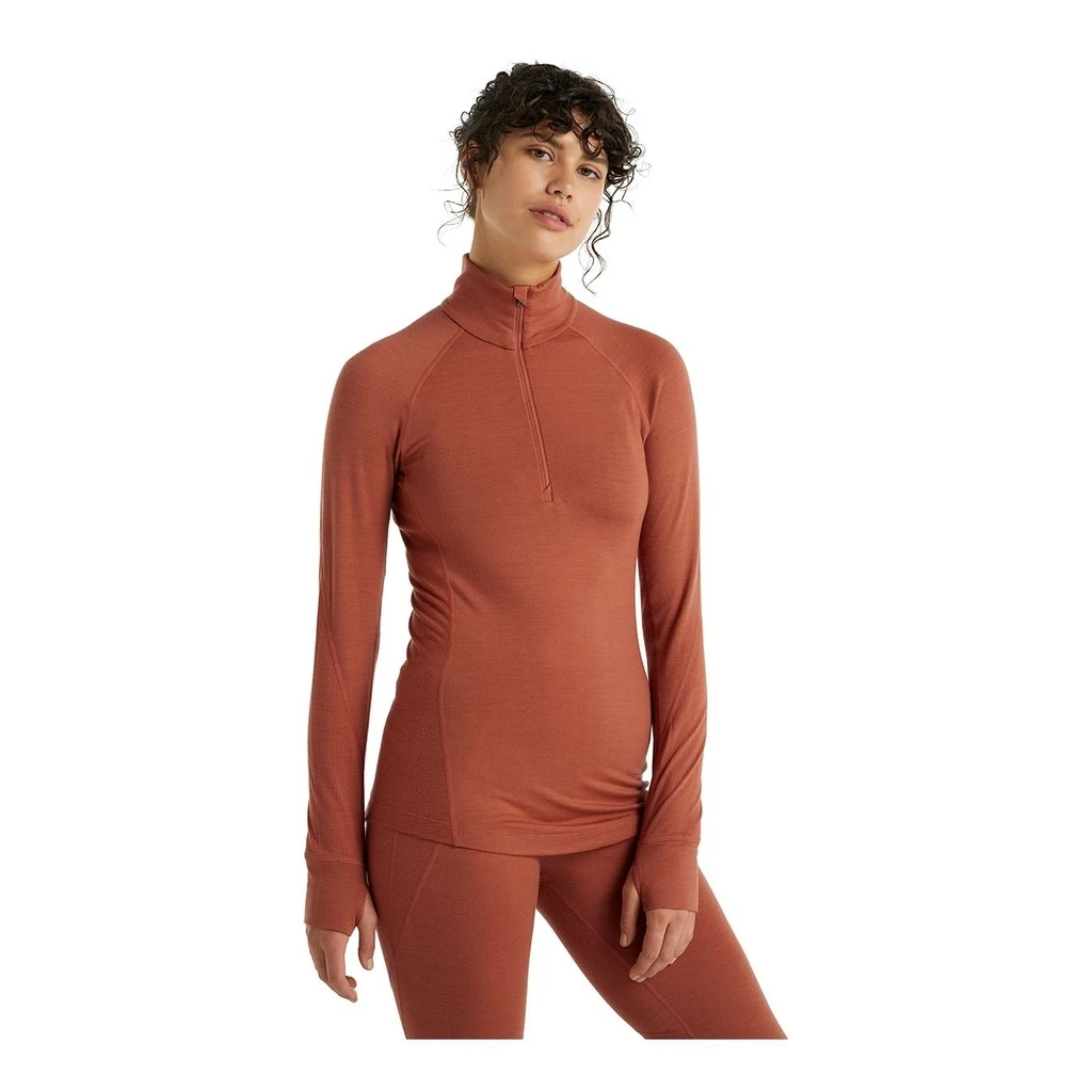 Icebreaker 260 Zone Long Sleeve Half Zip Femme Orange – Image 4