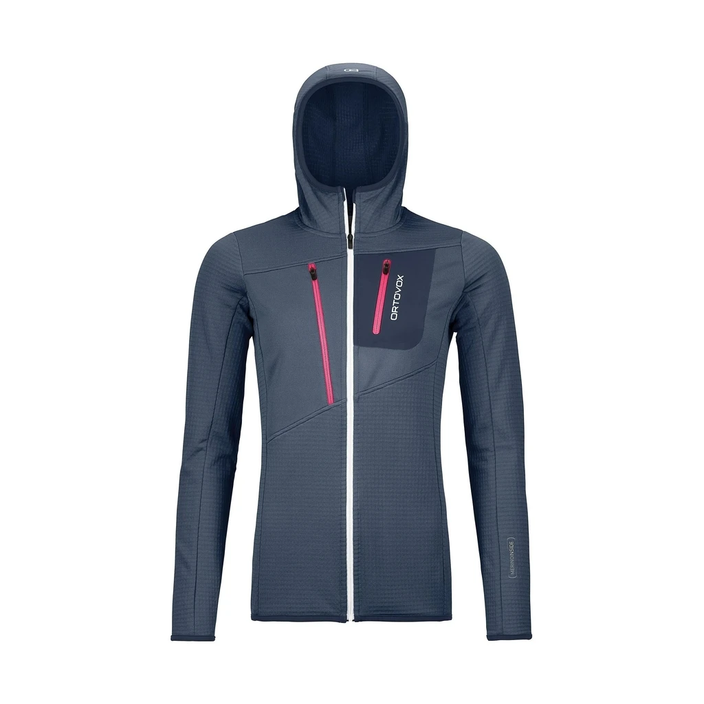 Ortovox Fleece Grid Hoody Femme Bleu Nuit