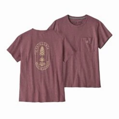 Patagonia Clean Climb Bloom Pocket Responsibili-Tee Femme Mauve