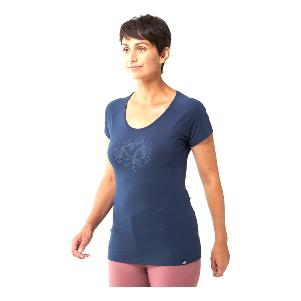 Millet Imja Wool Print T-Shirt Short Sleeve Femme – Image 2