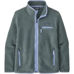 Patagonia Retro Pile Jacket Femme Bleu Et Vert